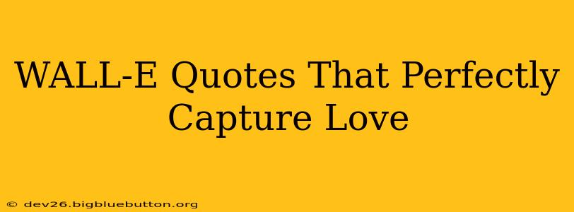WALL-E Quotes That Perfectly Capture Love